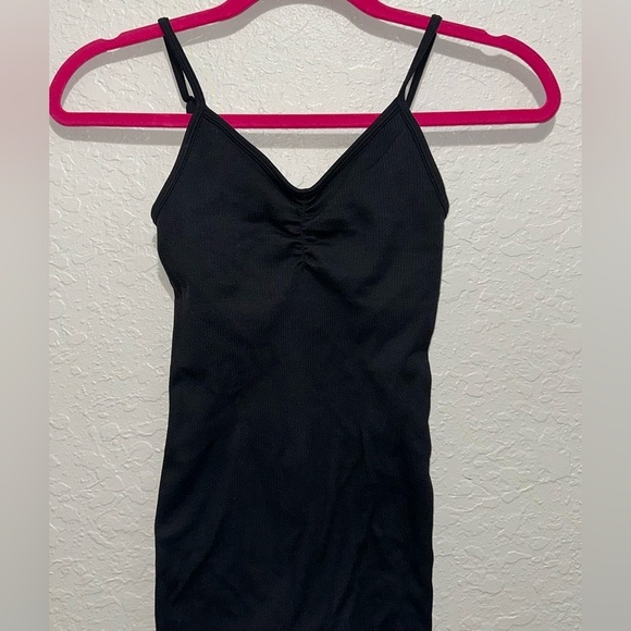 American Eagle Black Ribbed One Piece Shorts Bodysuit - Picture 3 of 8